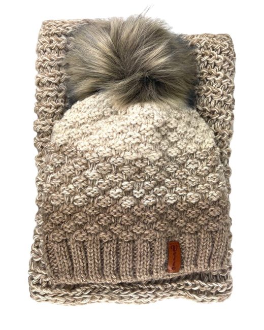 Kumixi Brown Mütze Set: Mütze & Loop Schal
