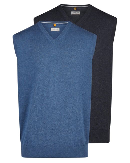 Redmond Pullover Basic in Blue für Herren