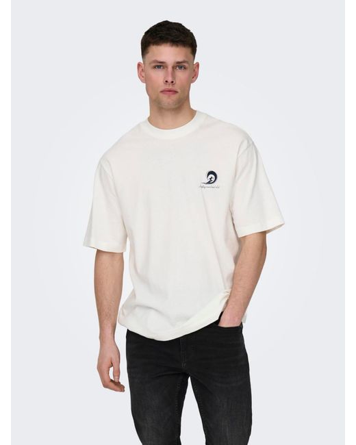Only & Sons T-shirt 'milo' in White für Herren