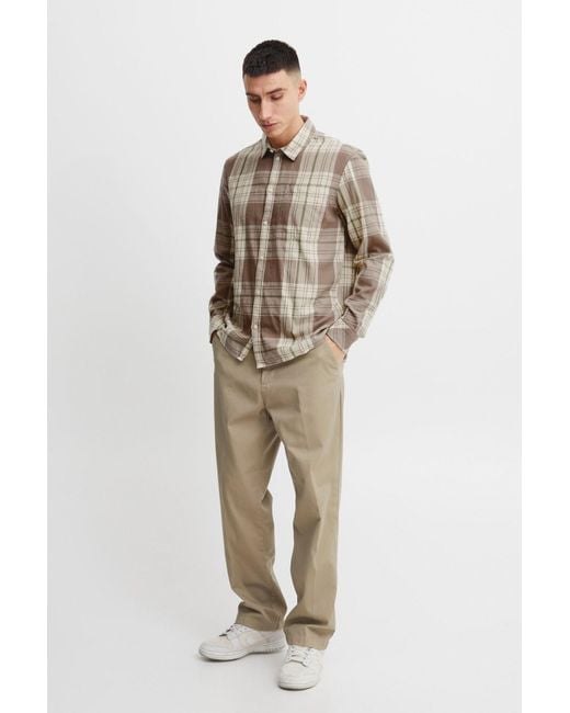 Solid Langarmhemd 'esdras' in Brown für Herren