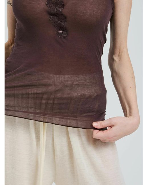 Seamless Basic Brown Top Lacey