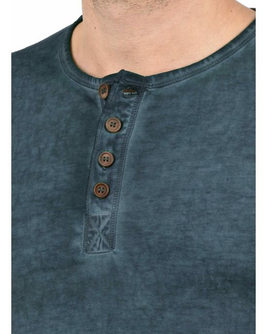Solid Langarmshirt Timur in Blue für Herren