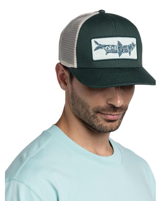 Buff Green Cap Explore Trucker Cap