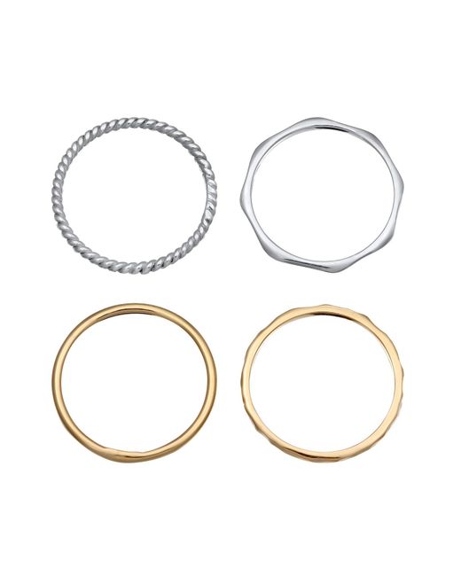 Elli Jewelry White Ring-Set Bi-Color