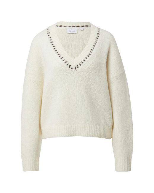 Comma, White Pullover