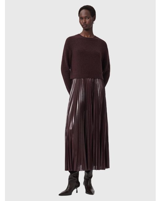 AllSaints Purple Kleid Mit Pullover Spark