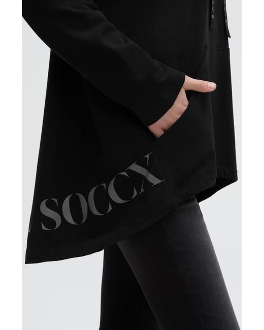 SOCCX Black Oversized Hoodie Mit Logo Print