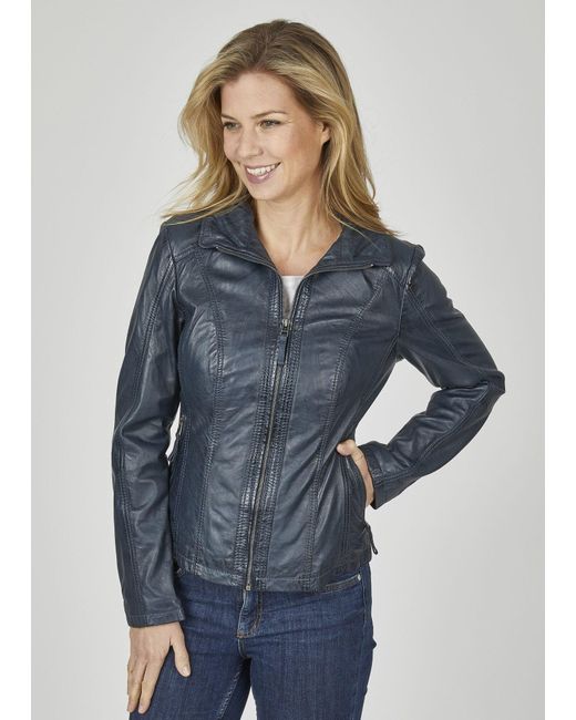 7eleven Blue Lederjacke Segunea