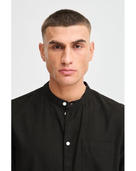 Solid Langarmhemd Sdallan China Sh in Black für Herren