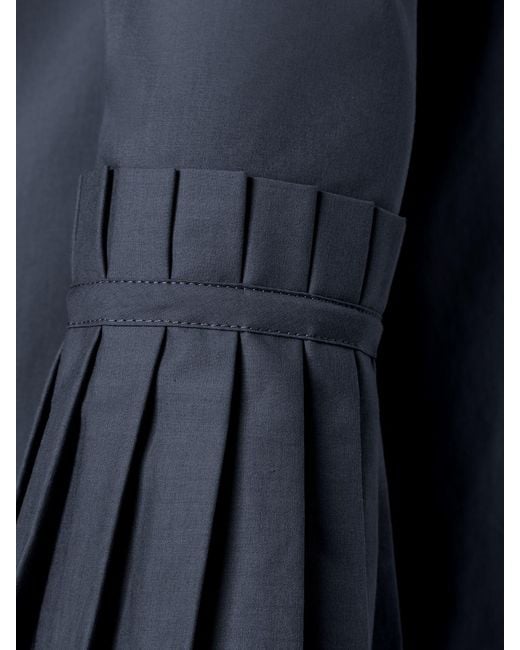 MORE&MORE Blue Bluse 'Poplin Pleat Cuff'
