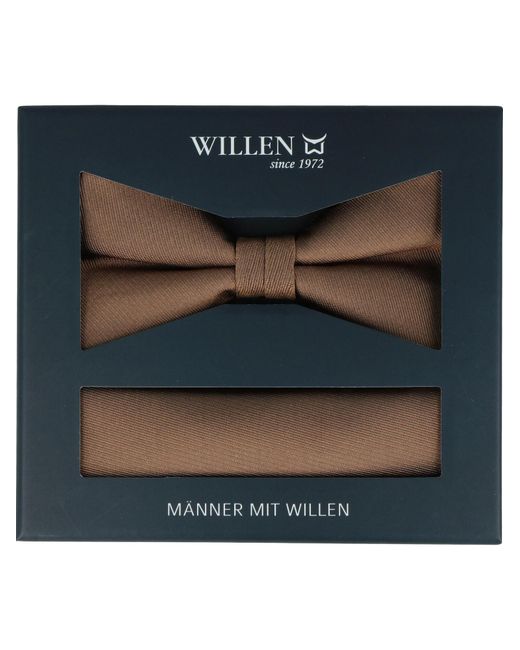 Willen Fliege Set: Uni in Brown für Herren