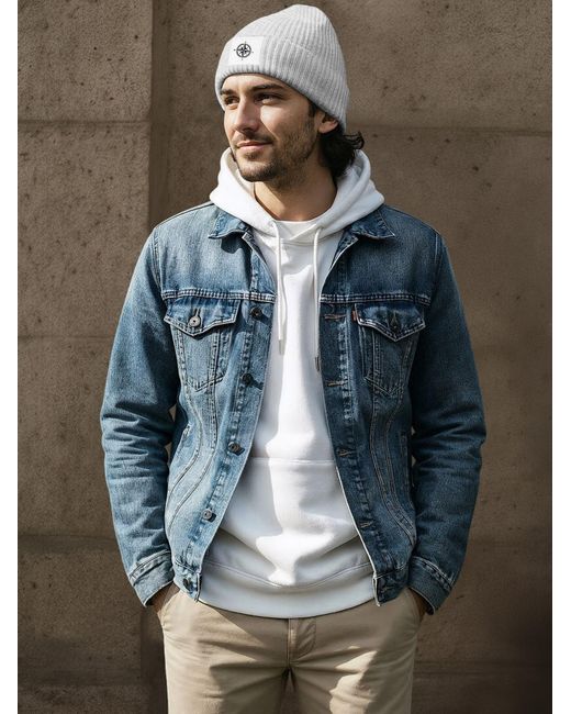 Neverless Mütze Windrose in White für Herren