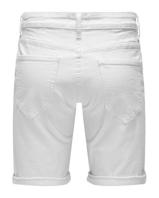 Only & Sons Shorts 'ply life' in White für Herren