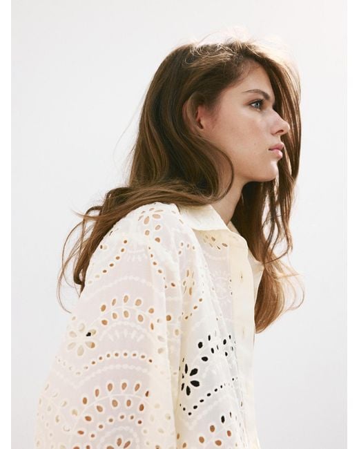Mango White Bluse Eleonor