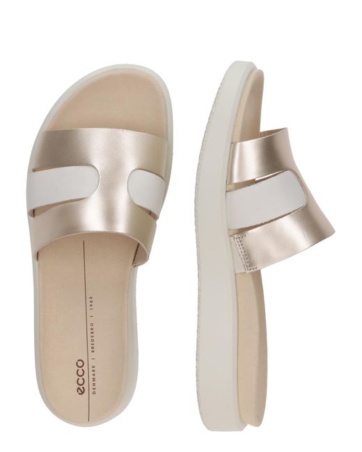 Ecco White Pantolette 'Flowt'
