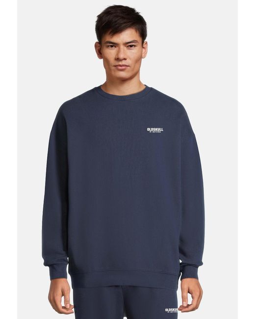 Oldskull Blue Sweatshirt Peach Dyed Basic