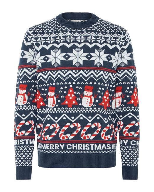 Solid Weihnachtspullover Sdpaja in Blue für Herren