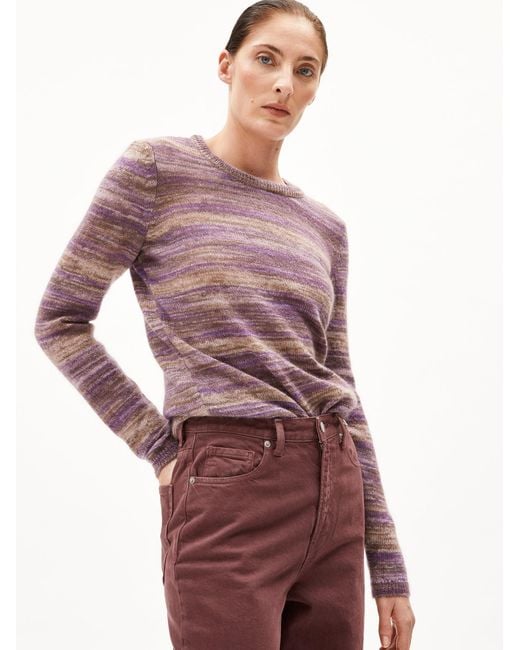 ARMEDANGELS Purple Strickpullover Royaa Stampato