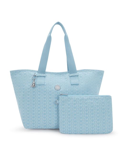 Kipling Blue Shopper Denim Love, Polyester