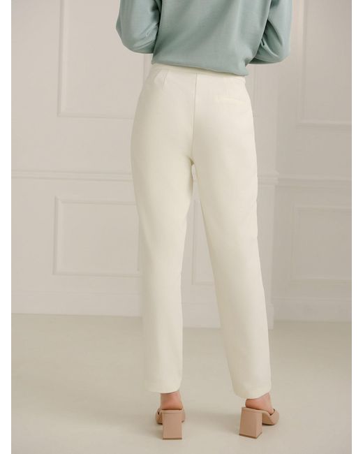 Guido Maria Kretschmer White Bügelfaltenhose 'Elise'