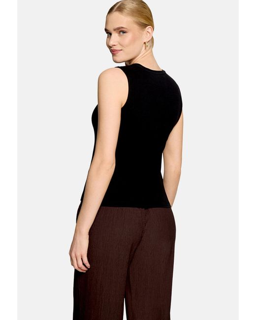 Zero Black Basic Shirt Mit V-Ausschnitt