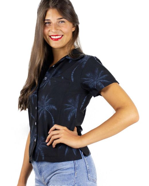 King Kameha Blue Bluse Palmshadow
