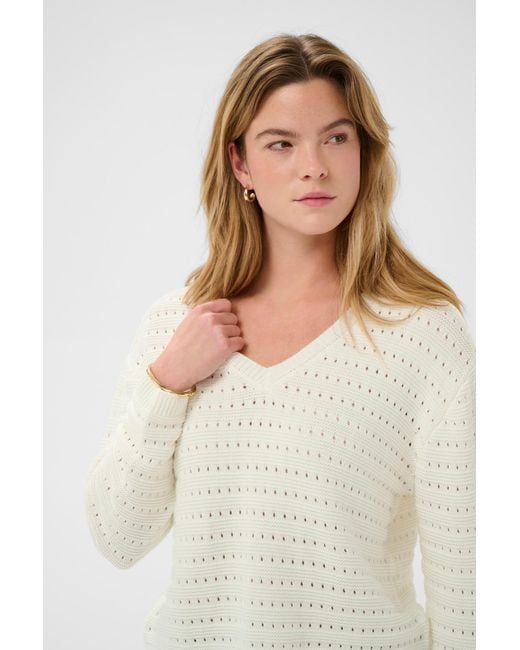 Kaffe White Pullover Kametta