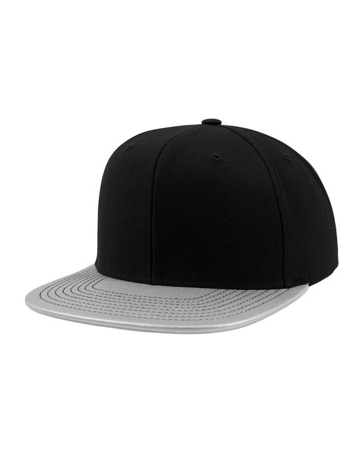 Flexfit Black Cap Metallic Visor