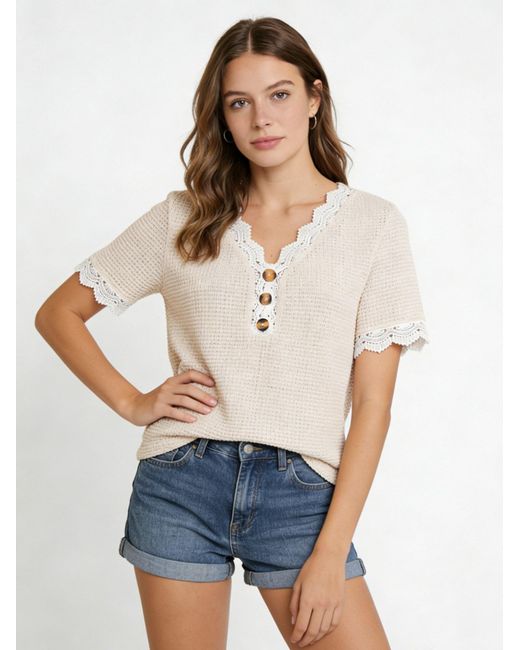 MEETWEE White Bluse Summer Casual Top