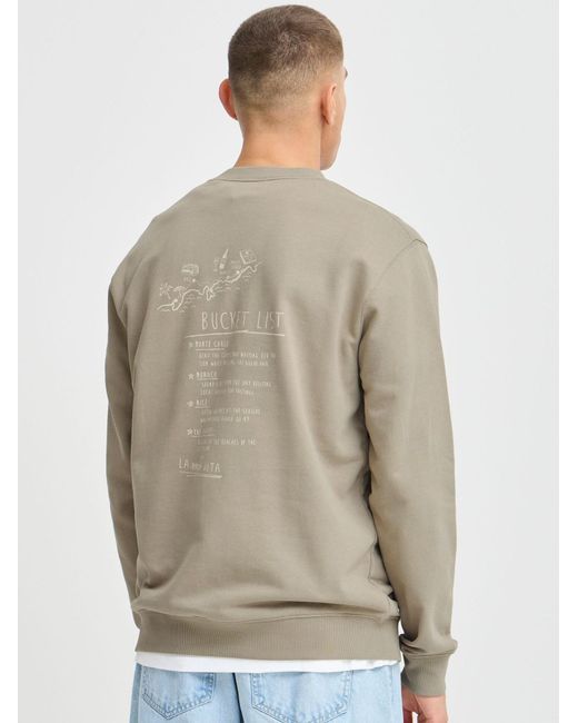 Solid Rundhalspullover Sdoratio in Gray für Herren