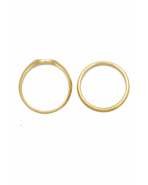Kuzzoi Ring-Set in Metallic für Herren