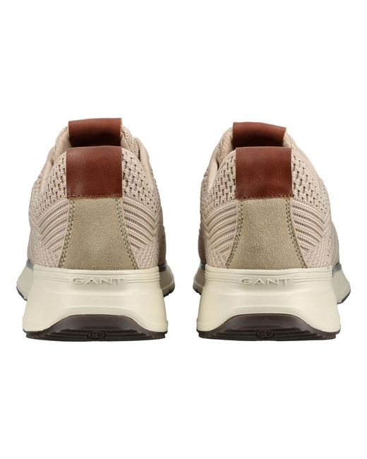 Gant Leder/Mesh Sneaker in Natural für Herren