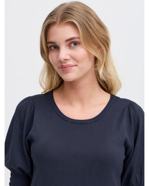 Fransa Blue Rundhalsshirt Frzubasic