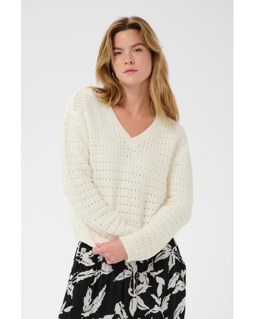 Kaffe White Pullover Kametta