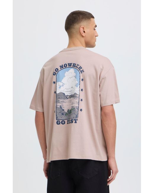 Solid Rundhalsshirt Mit Backprint Sdustance in Pink für Herren