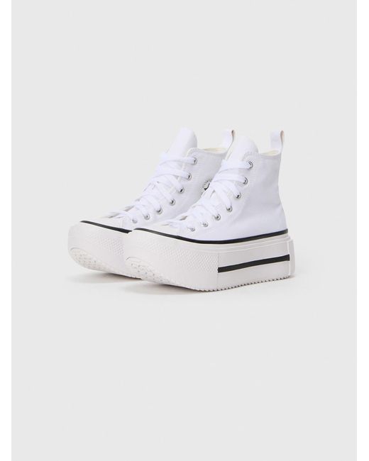Converse White Sneaker Ctas Lift Double Stack