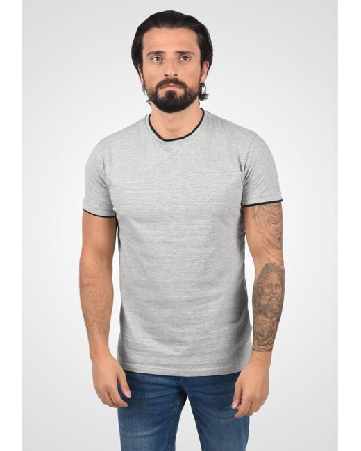 Solid Rundhalsshirt 'saul' in Gray für Herren