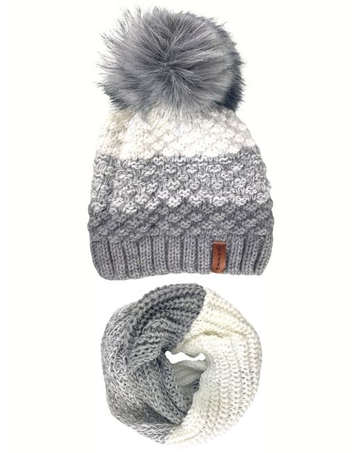 Kumixi Gray Mütze Set: Mütze & Loop Schal