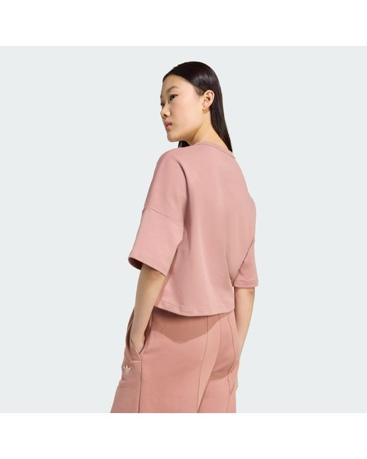 Adidas Originals Pink T-Shirt Off Placed 3-Stripes