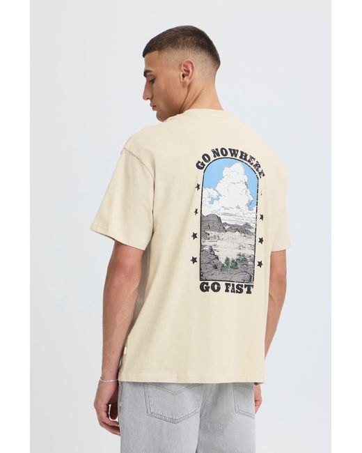 Solid Rundhalsshirt Sdustance in Natural für Herren
