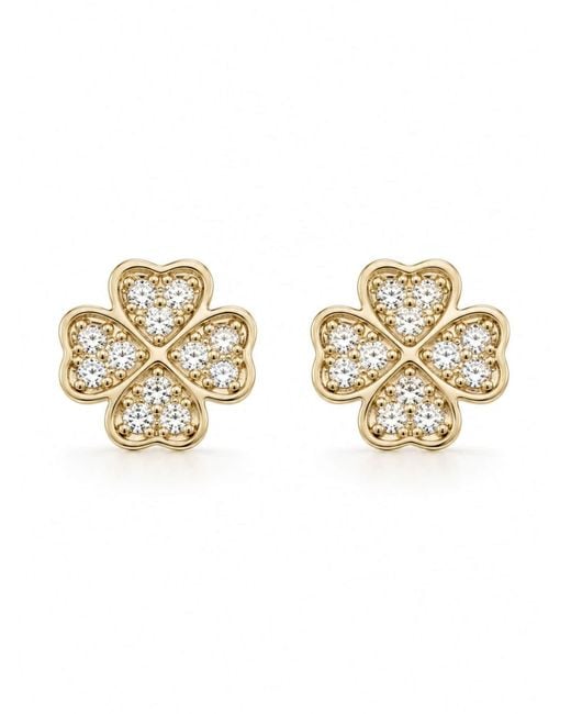 CHIVAL Metallic Ohrringe Crystal Clover Studs