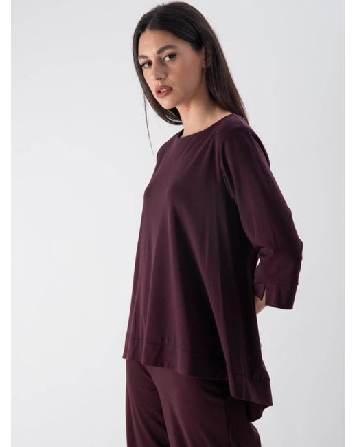 MND Purple Bluse Soft Touch Edged