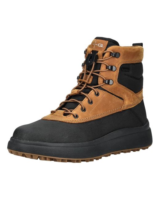 Geox Stiefelette Leder/Textil Schnürstiefelette in Black für Herren