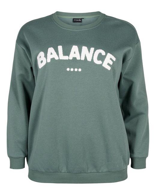 Active By Zizzi Green Sweatshirt 'Cannie'
