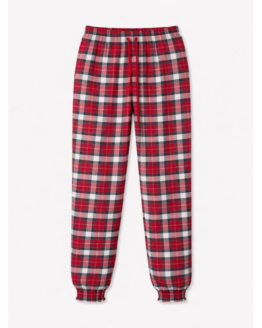 LEAFLETIC Red Pyjamahose Flannel Bottom