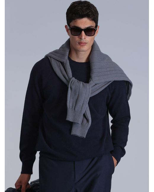 Lufian Pullover Moon in Blue für Herren