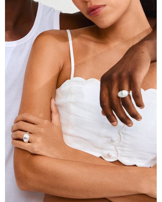 Pilgrim Ring Asle in White für Herren