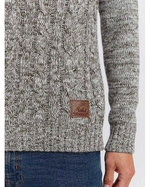 Solid Strickpullover Pankraz in Gray für Herren