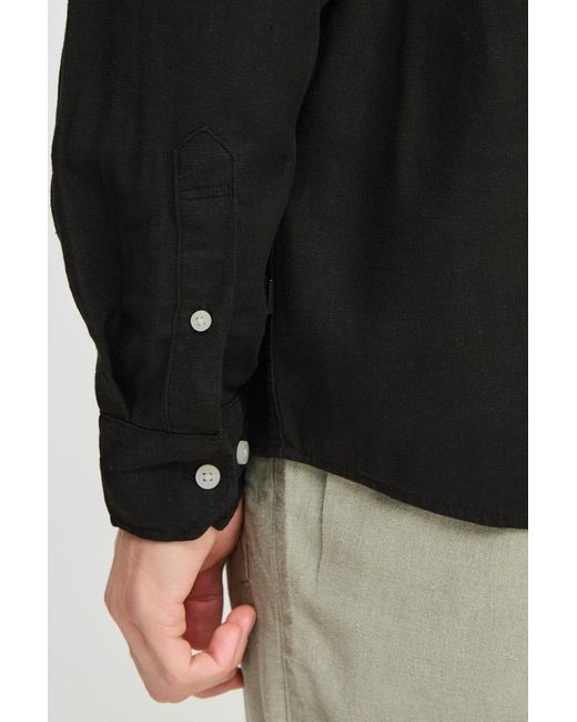 Solid Langarmhemd Sdallan China Sh in Black für Herren