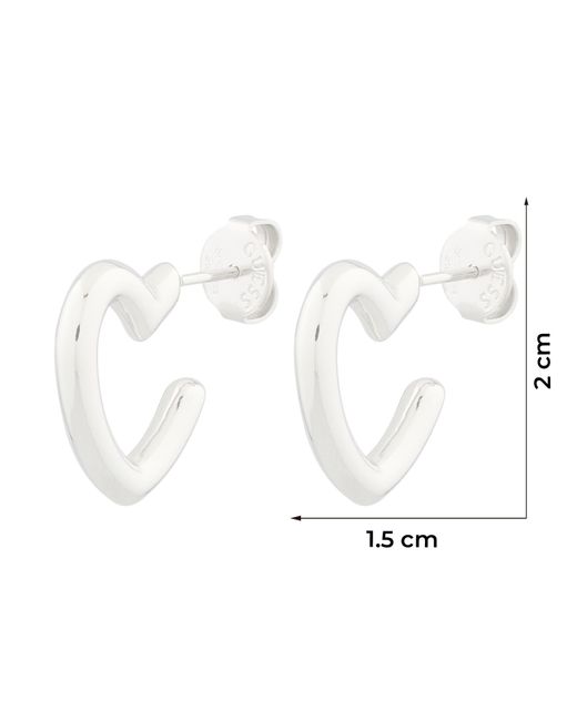 Guess White Ohrringe Heart